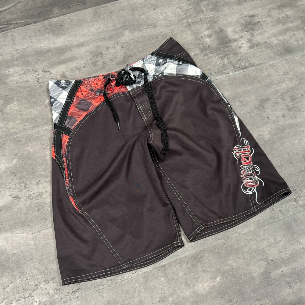 Y2K 00's O'neill Grunge Skull Baggy Relax Plaid Checkord Stripped Board Short's